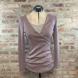 Papaya purple wrap top sweater medium